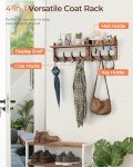 Tatub 29" Coat Rack Wall Mount with Shelf, 4 in 1 Entryway Key Holder with 7 Coat Hooks 4 Key Hangers Mail Organizer, Wood Wall Shelf for Living Room, Bedroom, Bathroom