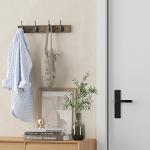 VERTORGAN Coat Hooks Wall Mounted, Wooden Hat Rack with 4 Hooks for Entryway, Bathroom,Bedroom(Brown)