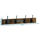 VERTORGAN Coat Hooks Wall Mounted, Wooden Hat Rack with 4 Hooks for Entryway, Bathroom,Bedroom(Brown)