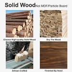 VERTORGAN Coat Hooks Wall Mounted, Wooden Hat Rack with 4 Hooks for Entryway, Bathroom,Bedroom(Brown)