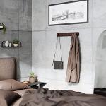 Umbra Flip Wall-Mounted Coat Rack Rail Hook for Hats, Jackets, Bags and More – Modern, Space-Saving Storage Organizer for Entryway, Mudroom, Closet, Bathroom, Bedroom, Kids Room, or Nursery, 5 Hooks, Walnut/Black