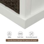 Merax Fully Assemble Storage Bench Entryway Storage Bench with 3 Removable Basket, Shoe Bench with Removable Cushion for Entryway, Hallway,Living Room(White)