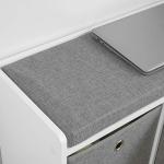 Haotian Entryway Storage Bench with 2 Baskets, Bed Ottoman Storage Cubes, Hallway Livingroom Shoe Bench Shoe Rack Shoe Cabinet with Seat Cushion, Grey, FSR65-K-DG