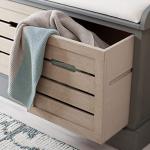 SAFAVIEH Home Collection Briar Farmhouse Distressed Grey/Sand 3-Drawer Cushion Storage Bench (Fully Assembled)