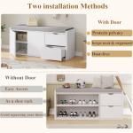 LVB Storage Entryway Bench, Long Shoe Bench with Drawers Storage Shelf, Modern Entry Way Bench with Padded Cushioned Seating, Wood Shoe Rack Bench for Foyer Entrance Living Bedroom, White Oak, 40in