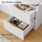 LVB Storage Entryway Bench, Long Shoe Bench with Drawers Storage Shelf, Modern Entry Way Bench with Padded Cushioned Seating, Wood Shoe Rack Bench for Foyer Entrance Living Bedroom, White Oak, 40in