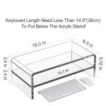 Egchi Clear Acrylic Monitor Stand Riser 2 Tier, 5.12 Inches High Clear Computer Desk Organizer Shelf for Multi Media PC Storage Laptop