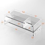 BEYGORM Acrylic Monitor Stand Riser, Wide 20", 2 Tier Computer with Storage, Desk Organizer Desktop Printer Laptop Storage Shelf Screen Holder Phone Holder(Clear)