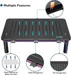 BONTEC 2 Pack Monitor Stand Riser with Drawer, 3 Height Adjustable PC Monitor Riser for Desk with Mesh Platform for Laptop, Computer, iMac, PC, Printer up to 44LBS/20KG, Cable Ties Included