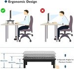 BONTEC 2 Pack Monitor Stand Riser with Drawer, 3 Height Adjustable PC Monitor Riser for Desk with Mesh Platform for Laptop, Computer, iMac, PC, Printer up to 44LBS/20KG, Cable Ties Included