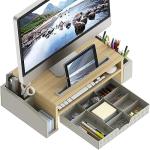 Simple Houseware Desk Monitor Stand Riser with Adjustable Organizer tray