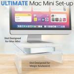 DuraClear Mac Mini Monitor Stand - Acrylic Monitor Stand Riser with Storage Shelf for Mac Mini, Hard Drives, and Other Devices