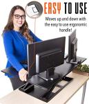 Stand Steady X-Elite Pro XL, Ergonomic Adjustable Height Standing Desk Converter, Extra Large Sit to Stand Laptop Desk Riser, Easily Fits 2 Computer Monitors (Black, 36 x 16)