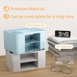 CasaCulina Desk Organizer with 2 Drawer, Multi-Functional Pencil Pen Holder, Plastic Desk Organizers and Storage with 5 Compartments for School Office Art Supplies (Blue)