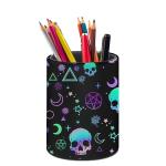 XUWU Magic Skull Pen Holder Pencil Organizer Cute Pencil Cup Desk Decor Makeup Brush Holder PU Multifunctional Office Suppliesfor Home Classroom School