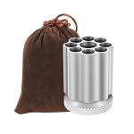 QIAN76 Rotating Revolver Pen Holder, Gun Cylinder Pen Holders, Favorite Pencil Holder and Perfect Stationery Supplies (Silver)