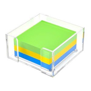 GVPIPYS Sticky Note Holder, Clear Acrylic Notepad Holder for 3" x 3" Sticky Note Storage,Acrylic Sticky Note Dispenser for Classroom and Office Desk Organizer