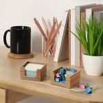 Bivvclaz Acacia Wood Sticky Note Holder, Post It Note Dispenser for Office Desk Accessories, Self Stick Note Pad Holder, Memo Pad Holder Dispenser Organizer for School Office Desk Supplies