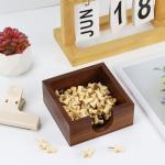 Buqoo Walnut Wooden Sticky Note Holder, Self Stick Note Holder Memo Pad Holder Dispenser Organizer, Post It Note Dispenser Cube Holder for 3 x 3 Sticky Notes for School Office Home Desk Accessories