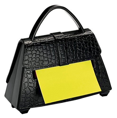Black purse-shaped sticky note dispenser