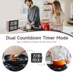 VEWINGL Rotating Pomodoro Timer, Backlit Countdown Stopwatch, Magnetic Timer for Productivity, Silent, Flashing and Adjustable Sound Alarm for Tasks, Work, Study, Kitchen (Tr-5290, Pink)