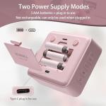 VEWINGL Rotating Pomodoro Timer, Backlit Countdown Stopwatch, Magnetic Timer for Productivity, Silent, Flashing and Adjustable Sound Alarm for Tasks, Work, Study, Kitchen (Tr-5290, Pink)