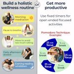 Mindsight Wellness Habit Tracker & Pomodoro Timer | 5 curated Healthy Activities + 5 Fixed Timers That can Represent Any Activity | Daily, Weekly, Lifetime Progress | Mindfulness Companion | ADHD