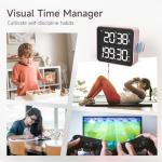 VEWINGL Rotating Pomodoro Timer, Backlit Countdown Stopwatch, Magnetic Timer for Productivity, Silent, Flashing and Adjustable Sound Alarm for Tasks, Work, Study, Kitchen (Tr-5290, Pink)