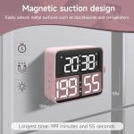 VEWINGL Rotating Pomodoro Timer, Backlit Countdown Stopwatch, Magnetic Timer for Productivity, Silent, Flashing and Adjustable Sound Alarm for Tasks, Work, Study, Kitchen (Tr-5290, Pink)