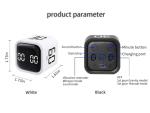 Teknoluzor Digital Cube Pomodoro Timer Desk Rechargeable Productivity Timer 5/10/30/60min & Custom Countdown, Vibration & Adjustable Sound Alarm,for Task Work Kitchen ADHD Kids Studying (White)