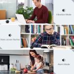 Rotating Pomodoro Timer 5, 25, 10 30,60 Mins Preset Stopwatch, Desk Flip ProductivityTimer, ADHD Tool Hexagon, Vibration/Mute/Alarm, for Work, Study, Back to School, Kitchen, Black