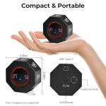 Kaflin Rechargeable Visual Timer, 8-Angle Auto-Rotating Screen with Gravity Sensor, Digital Timers for Classroom, Small Kitchen Timers for Cooking, Work and Study (Space Gray)