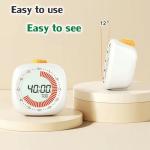 Visual Timer for Kids - 60 Minute Digital Night Vision Countdown Timer Visual for Classroom, Homework, ADHD, and Time Management Tool (White)