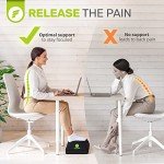 ErgoFoam Foot Rest for Under Desk at Work Adjustable - Chiropractor-Endorsed, High-Density Foam, Velvet (Black)
