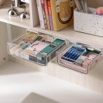 YOOUSOO Large Under Desk Drawer,2 Packs Self-Adhesive Under Desk Storage Organizer,Hidden Desk Drawer Slide-out,Attachable Pen Holder for Office Home School Kitchen