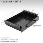 VIVO 13 inch Under Desk Mounted Sliding Pull-out Drawer for Office Desk, Pull Handle, Storage Organizer for Sit Stand Workstation, Black, DESK-DR1H-B