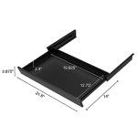 Stand Up Desk Store Add-On Office Sliding Under-Desk Drawer Storage Organizer for Standing Desks | Requires 14" of Front to Back Clearance Beneath Desks and Tables (Black)