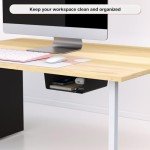 2 Pack Adhesive Under Desk Hanging Shelf Mount Drawer Organizer, Attachable Plastic Under Desk Storage Tray for Standing Desks, Tables, Workstations, Gaming, Cabinet, Increase Storage Space - Black