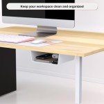 4 Pack Adhesive Under Desk Hanging Shelf Mount Drawer Organizer, Attachable Plastic Under Desk Storage Tray for Standing Desks, Tables, Workstations, Gaming, Cabinet, Increase Storage Space - White