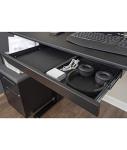 Stand Up Desk Store Add-On Office Sliding Under-Desk Drawer Storage Organizer for Standing Desks | Requires 14" of Front to Back Clearance Beneath Desks and Tables (Black)