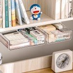 Submatches Under Table Desk Drawer Storage Organizer, Attachable Under Desk Storage, Strong Adhesive Pencil Drawer Slide Out, Add a Hidden Under Mounted (Extra Large)