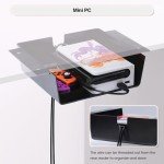 2 Pack Adhesive Under Desk Hanging Shelf Mount Drawer Organizer, Attachable Plastic Under Desk Storage Tray for Standing Desks, Tables, Workstations, Gaming, Cabinet, Increase Storage Space - Black