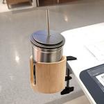 Anti-Spill Table Edge Clamp Cup Holder - Desk Side Drinking Cup Holder Clip for Home & Gaming Desk Accessories (1 Pack)