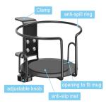 Hayder Large Desk Cup Holder Clamp, Metal Anti-Spill Table Cup Holder, Office & PC Gaming Desk Accessories, Compatible with Universal Cup Bottle Mug