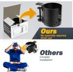 Sackei Deeper Desk Cup Holder Metal Under Desk, 360° Rotating PC Gaming Desk Accessories Anti-Spill Table Cup Holder Clamp on Chair for Coffee Mugs Stanley YETI Bottles, Pencil Holder