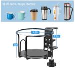 Hayder Large Desk Cup Holder Clamp, Metal Anti-Spill Table Cup Holder, Office & PC Gaming Desk Accessories, Compatible with Universal Cup Bottle Mug