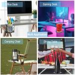 Hayder Large Desk Cup Holder Clamp, Metal Anti-Spill Table Cup Holder, Office & PC Gaming Desk Accessories, Compatible with Universal Cup Bottle Mug