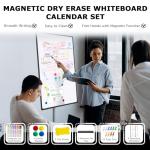 EAONE 24x18 in Double Side Whiteboard Calendar & Cork Board Combo for Wall, 3 in 1 Magnetic Dry Erase Whiteboard Monthly Calendar and Bulletin Board with Aluminum Frame for Home Office Kitchen