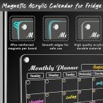 DIYMAG 4Pcs Fridge Calendars 2025 Acrylic Magnetic Calendar for Refrigerator Fridge White Board Calendar Chalk Dry Erase Calendars Magnets Chalkboard Monthly Weekly Planner with 6 Highlight Markers