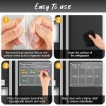 DIYMAG 4Pcs Fridge Calendars 2025 Acrylic Magnetic Calendar for Refrigerator Fridge White Board Calendar Chalk Dry Erase Calendars Magnets Chalkboard Monthly Weekly Planner with 6 Highlight Markers
